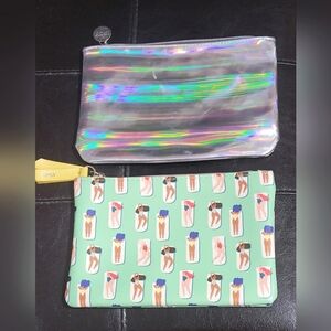 Ipsy August 2020 Silver Holographic& Ipsy June 2020 Glam Makeup Bags